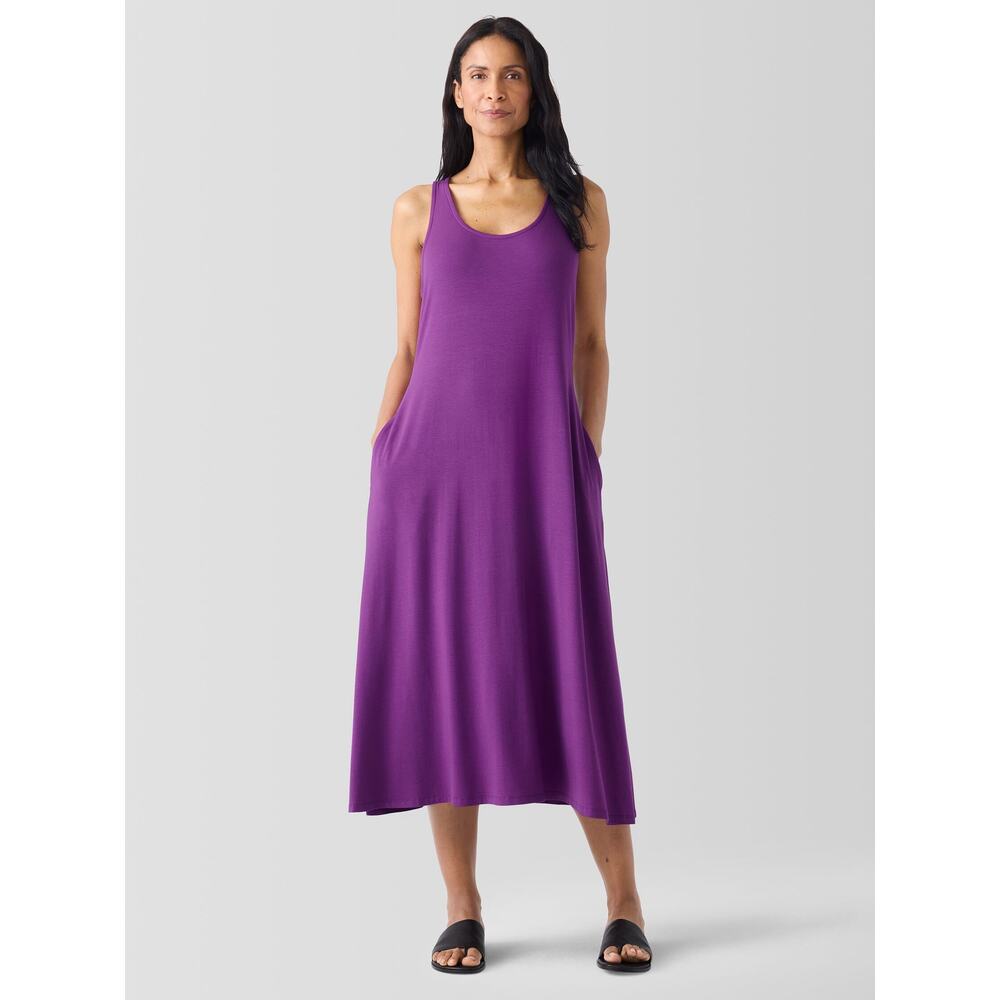 Eileen Fisher - NWOT Jersey Blend Tie Waist Tank Dress Size Small - Picture 9 of 13